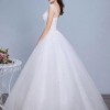 A-Line Floor-Length Bridal Gown with Rhinestones Beaded Flowers Sequins Lace