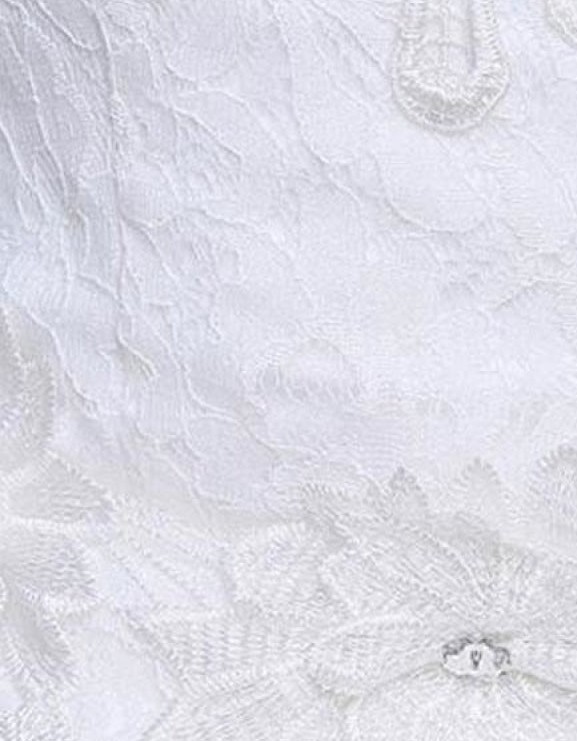 A-Line Floor-Length Bridal Gown with Rhinestones Beaded Flowers Sequins Lace