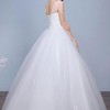A-Line Floor-Length Bridal Gown with Rhinestones Beaded Flowers Sequins Lace