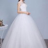 A-Line Floor-Length Bridal Gown with Rhinestones Beaded Flowers Sequins Lace
