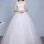 A-Line Floor-Length Bridal Gown with Rhinestones Beaded Flowers Sequins Lace