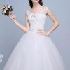 A-Line Floor-Length Bridal Gown with Rhinestones Beaded Flowers Sequins Lace