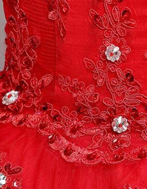 A-Line Bateau Half-Sleeve Sequined Lace-Up Floor-Length Wedding Dress