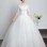 A-Line Bateau Half-Sleeve Sequined Lace-Up Floor-Length Wedding Dress