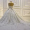 3D Lace Appliques Long Sleeve Ball Gown Tulle Wedding Dress