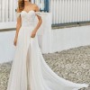 A-Line Floor-Length Sleeveless Beaded Sweetheart Tulle Bridal Gown with Train