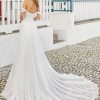 A-Line Floor-Length Sleeveless Beaded Sweetheart Tulle Bridal Gown with Train