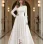 Long Sleeve Ruffle Asymmetrical Scoop Neck Bridal Gown